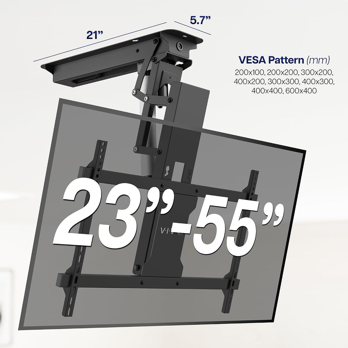 VIVO Black Electric Ceiling TV Mount for 23 to 55 in Screens, MOUNT-E-FD55 - Image 2