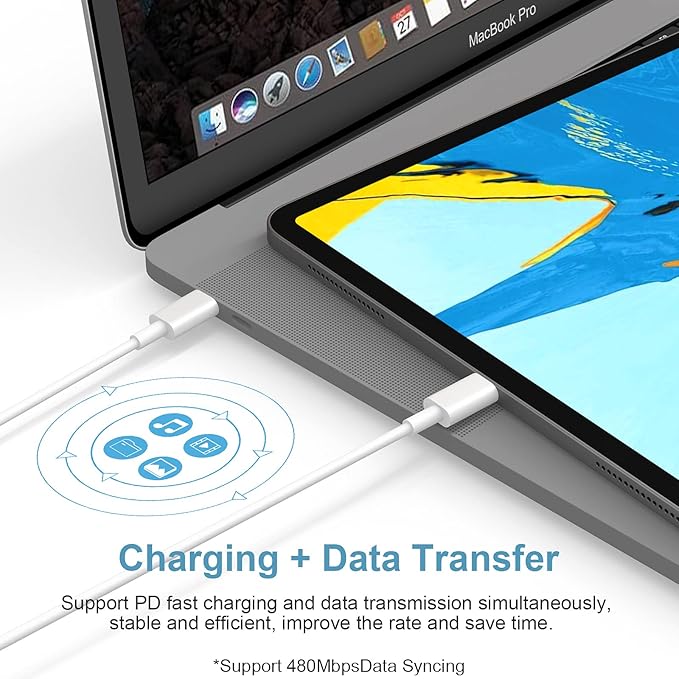 12FT iPhone 17 16 15 Charger Fast Charging Type C Charger USB C Charger | for iPhones, iPads,Tablets, Android phones,20W iPhone Charger USB-C Power Adapter,with Extra Long USB-C Charging Cables - Image 3