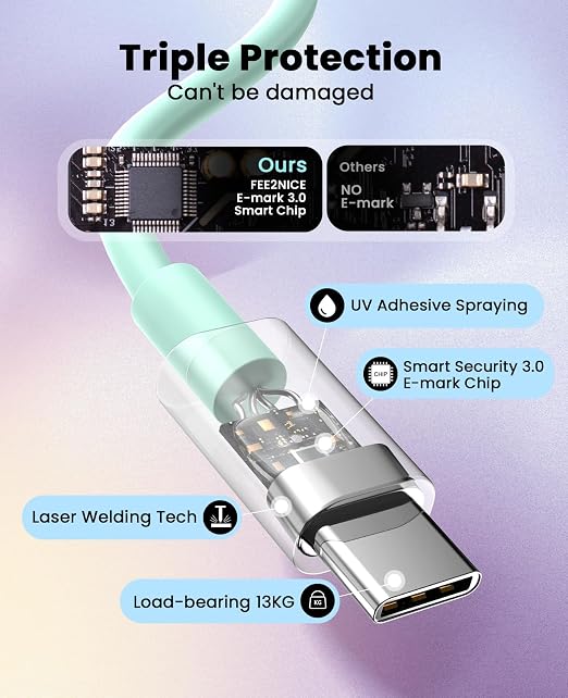 iPhone Charger Fast Charging, USB C Charger Block, 6FT/10FT Lightning Cable | For Apple iPhone 14/13/12/11 Series, 2-Pack USB C to Lightning Cables, AirPods with Lightning Charging Case,Green - Image 3