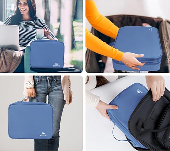 MATEIN Electronics Organizer Case, Cable Organizer Bag with Handle, Blue | Electronic Accessories Case for Cable, Cord, Tablet, Charger, Phone, Double Layers Tech Case Travel Gifts for Men and Women - Image 9