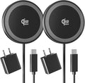 2Pack Magnetic Wireless Charger 25W Fast Charger for iPhone 17/16/15/14/13/12 Series & AirPods, Portable Wireless Charging Pad for Travel Home Office Desk, 10FT-Black with Plugs by Tagzilo