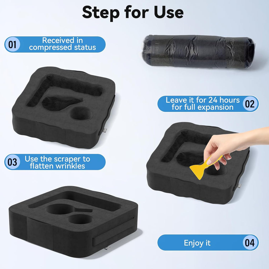 Couch Cup Holder Pillow, Sofa and Bed Organizer Caddy for iPad, Kindle, Switch, Game Controller, Remotes, Phones, Small-Sized Cup & Drink Holder for Couch, Bed, Desk, Car, Beach, Desk, Black - Image 8