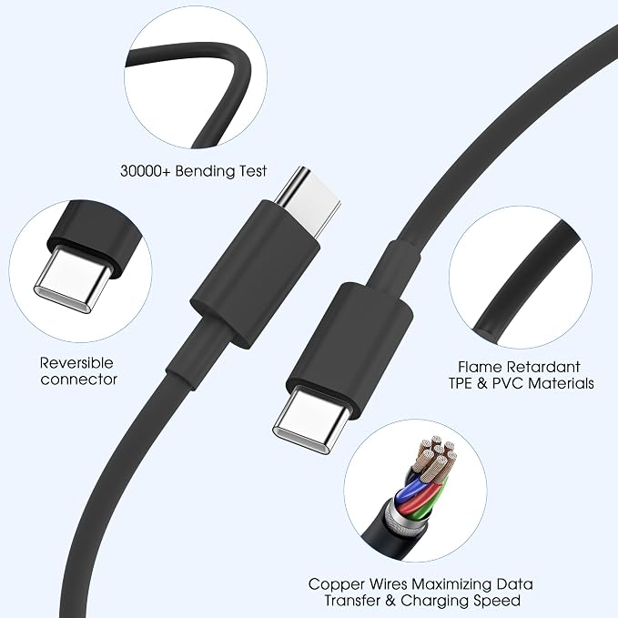 iPhone 17 16 15 Charger Fast Charging,20W USB C Wall Charger Block with 6ft Type C to C Cable Cord for Apple iPhone 17/17 Pro/17 Pro Max/17 Air/16/16 Plus/16 Pro/16 Pro Max/15 Pro Max/iPad Pro Black - Image 5