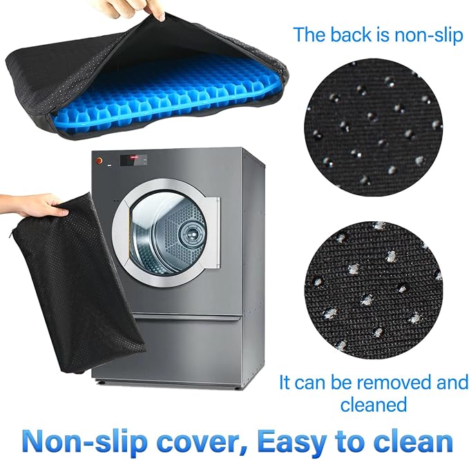 EVEME Large Gel Seat Cushion for Long Sitting with Non-Slip Cover - 18 x 17 Inches, Soft & Breathable, for Chair, Car, Office, Desk Chair, Wheelchair - Image 7