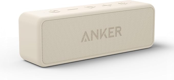 Soundcore Anker 2 Portable Bluetooth Speaker, Stereo Sound, IPX7 | BassUp, 24H Playtime, Bluetooth 6, Wireless Speaker for Home, Outdoors, Travel-Beige by Unknown