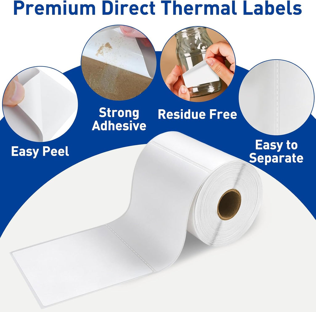 ESSENTIAL 4" x 4" Direct Thermal Shipping Labels (2800 Labels, 8 Rolls) - Image 4