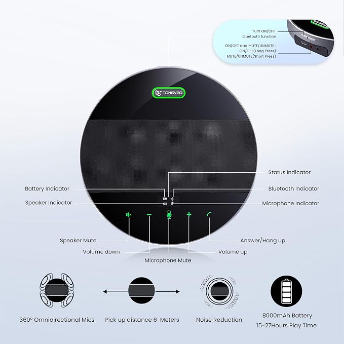 20x Zoom Conference Room Camera System TONGVEO All-in-1 Video and Audio Conferencing System 20X Optical Zoom USB3.0 HDMI PTZ Camera and Conference speaker with microphone Bundle for large Meeting Room - Image 8