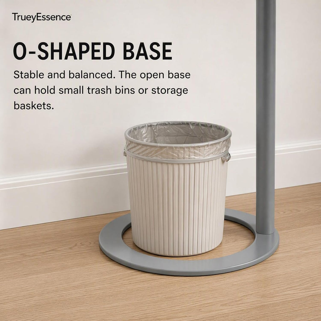 C-Shaped Round Side Table, Modern Metal End Table Laptop Tray with O-Shaped Base for Couch Living Room Bedroom Small Spaces (Grey, 18.9“x27.2”) - Image 7