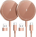 Magnetic Wireless Charger for iPhone: Compatible with Magsafe Charger iPhone 17 16 15 14 13 12 Series & Airpods 4 3 2 Pro-Fast 15W Max Charging Pad Strong Magnet, Dual USB-C/A Ports-Home Office Travel | Strong Magnet Charging Pad, with Dual USB C to A ... by WirelessCharger