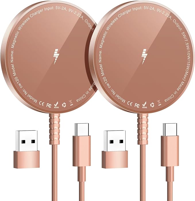Magnetic Wireless Charger for iPhone: Compatible with Magsafe Charger iPhone 17 16 15 14 13 12 Series & Airpods 4 3 2 Pro-Fast 15W Max Charging Pad Strong Magnet, Dual USB-C/A Ports-Home Office Travel | Strong Magnet Charging Pad, with Dual USB C to A ... - Image 8