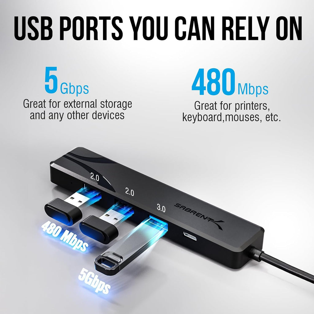 SABRENT USB-C Hub, USB-C to 4K@60Hz HDMI, 100W PD (HB-TC5P) - Image 7