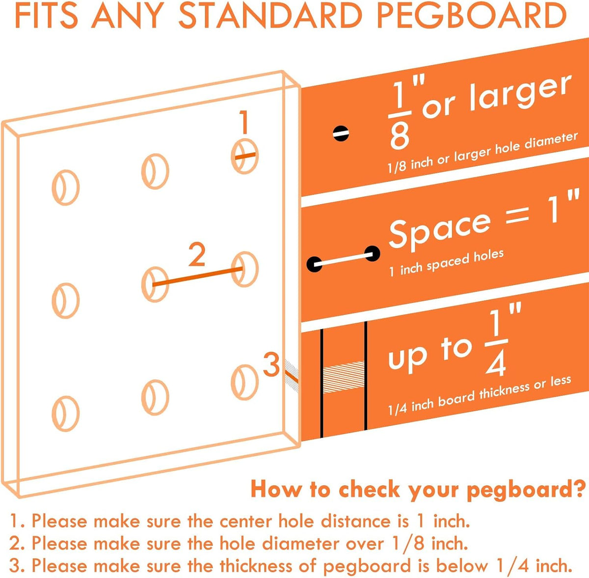 Large Pegboard Cups, 6Pack Peg Board Square Storage Bins With Hooks (Green) - Image 9