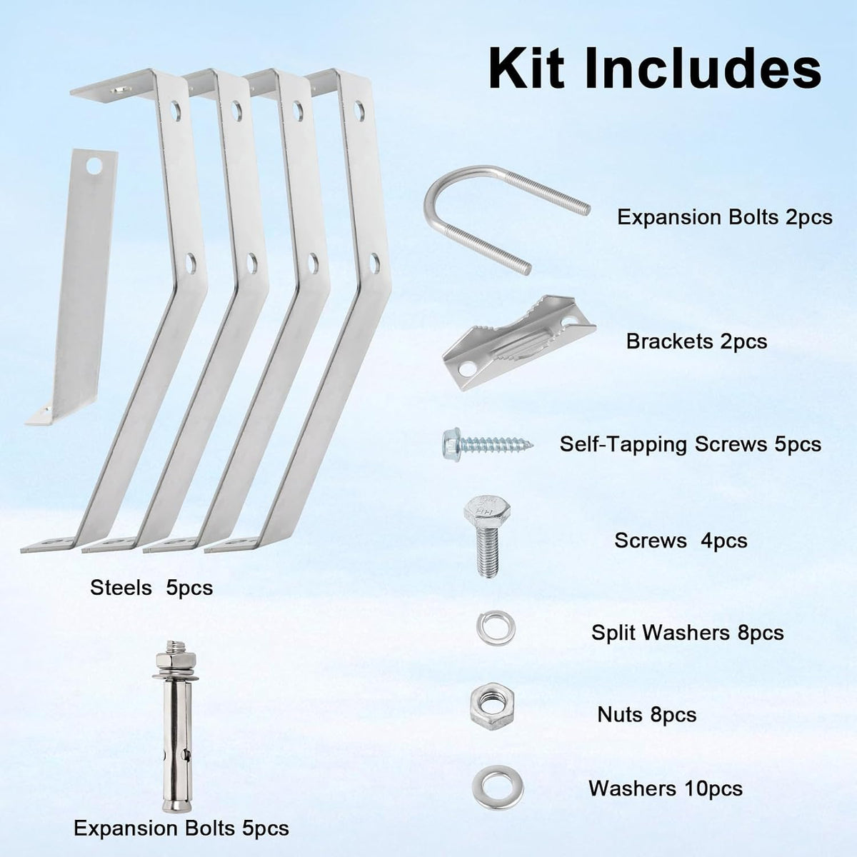 XRDS-RF Antenna Wall Mount - 10 Inch Heavy-Duty Stand Off Wall Mast Mount Windproof Mounting Bracket for TV Antenna Mast (2-Leg + 3-Leg) - Image 5