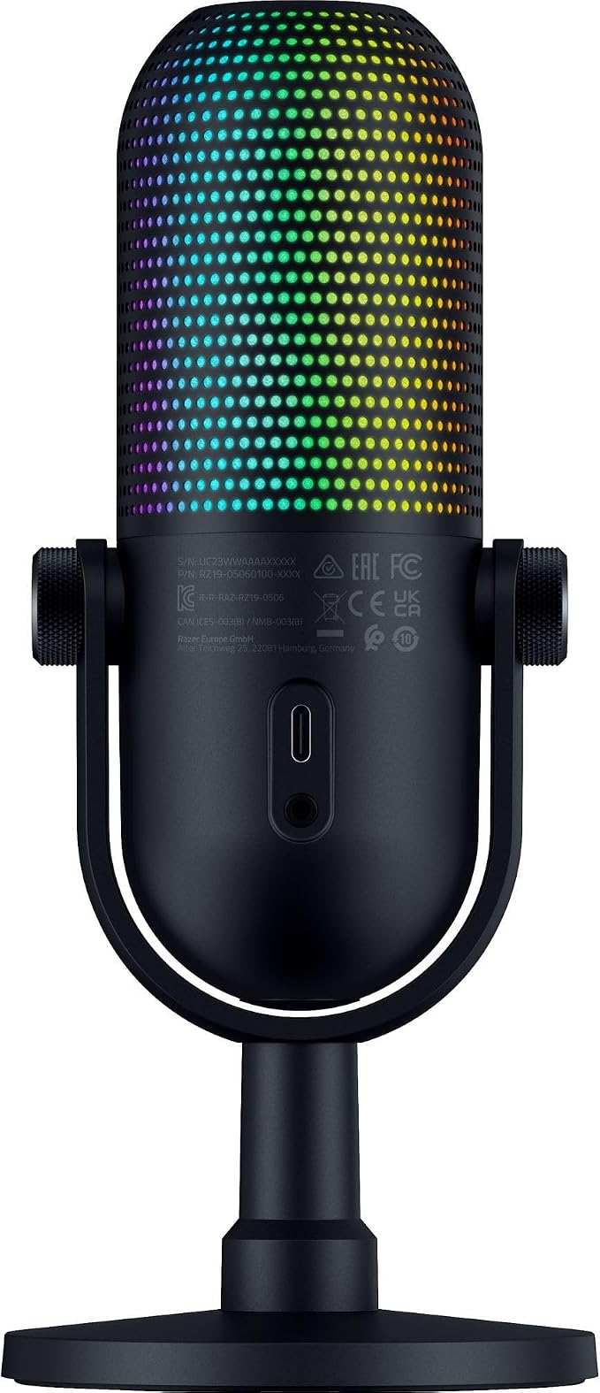 Razer Seiren V3 Chroma RGB, Stream & Game Reactive, USB Microphone, Black | Tap-to-Mute Sensor, Condenser Mic, Digital Gain Limiter & Shock Absorber, Works with OBS, Discord, Zoom, Teams - Image 9