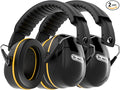 Dr.meter Hearing Protection Ear Muffs, 31dB Noise Reduction Safety Earmuffs with Adjustable Headband for Adults Kids Autism Sensory, Ear Muff for Yard Work, Mowing or Hunting Black 2PACK by Drmeter