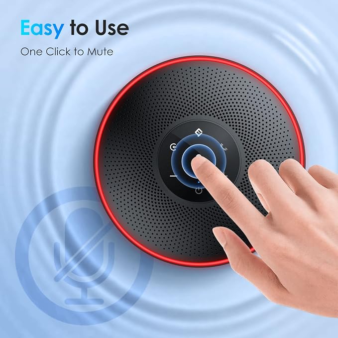 EMEET M220 Bluetooth Speaker, Daisy Chain/Use Alone up to 16 attendees | Professional Wireless Speakerphone 360°Voice Pick-up 8 AI Noise Cancellation Mics Skype Speakerphone for Conference Calls - Image 8