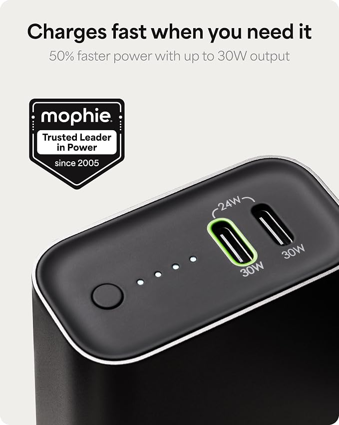 Mophie Powerstation Fast 10,000mAh Power Bank | Faster Charging | 30W, Multi-Device - Image 2