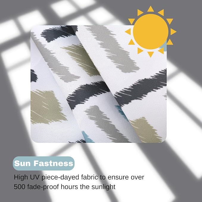 idee-home Outdoor Chair Cushions Set of 2, 17" x 17" D-Shaped | Thick Outdoor Seat Cushions Waterproof Patio Furniture with Ties Dining Pads - Image 6