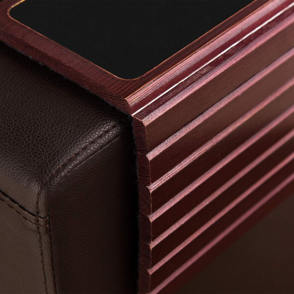 Bamboo Couch Arm Tray Table, Foldable Sofa Arm Tray Reddish Brown - Image 7