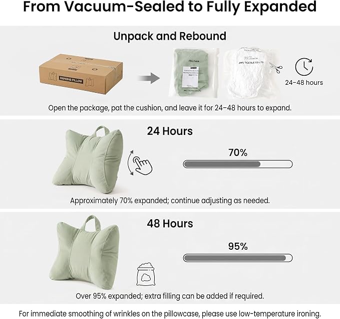 Lumbar Support Pillow for Office Chair and Car Seat, Celadon Green | Ergonomic 3-zone back cushion with a removable, washable corduroy cover for comfortable sitting on sofas and recliners - Image 8