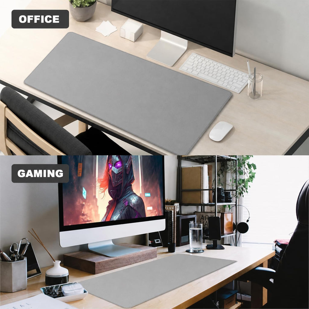 Large Mouse Pad Desk Mat Large Office Desk Pad with Stitched Edges, Gray - Image 7