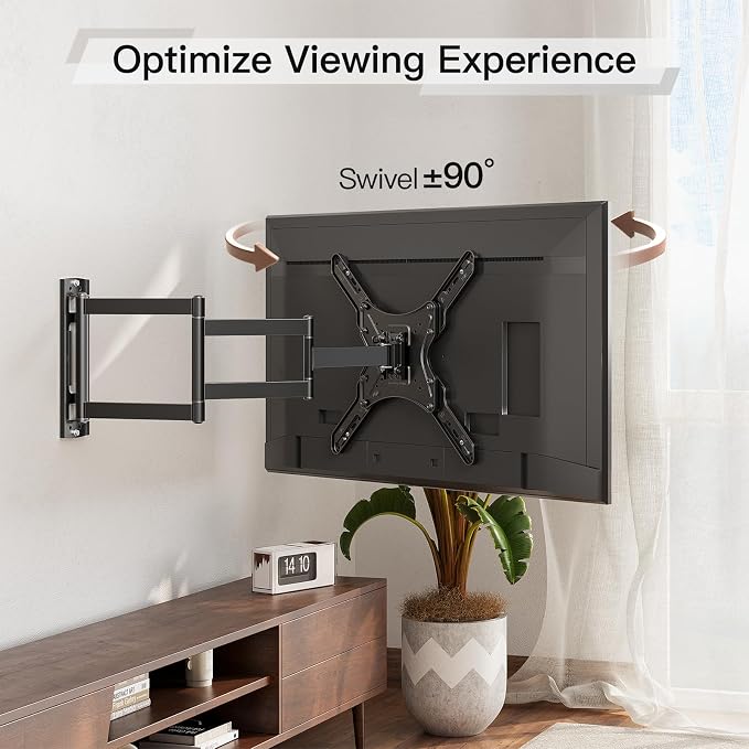 ELIVED Long Arm TV Wall Mount for 26-65" TVs, Max VESA 400x400, 77 Lbs Load | 37.4in long extension, full motion swivel & tilt, durable wall bracket for household flat screen TVs - Image 5
