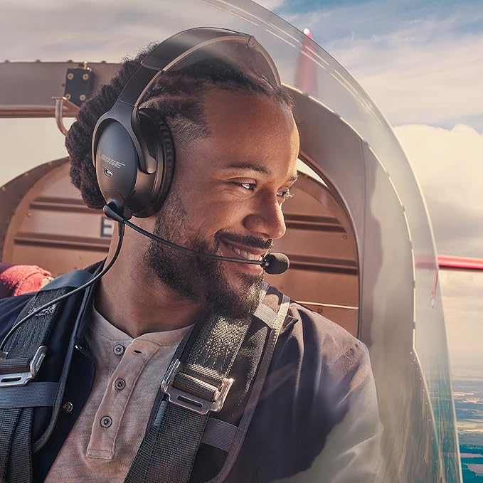 Bose A30 Bluetooth Aviation Headset - Lightweight Comfortable Design, Adjustable ANR and Noise Cancelling Microphone, [LEMO (6 pin)] – Black - Image 6