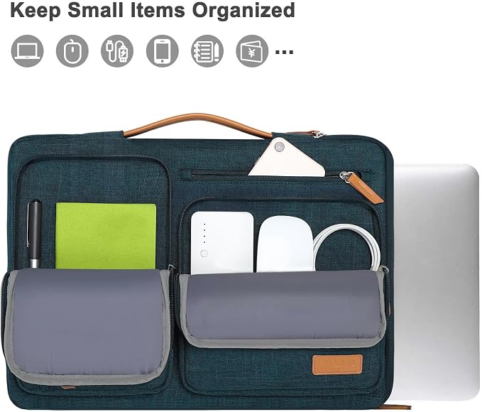 MOSISO 360 Protective Laptop Case 16 inch, 15-15.6 inch Laptop Sleeve | Compatible with MacBook Pro 16, HP Acer Dell Lenovo ASUS, Side Open Carrying Case with 4 Zipper Pockets, Teal Green - Image 2