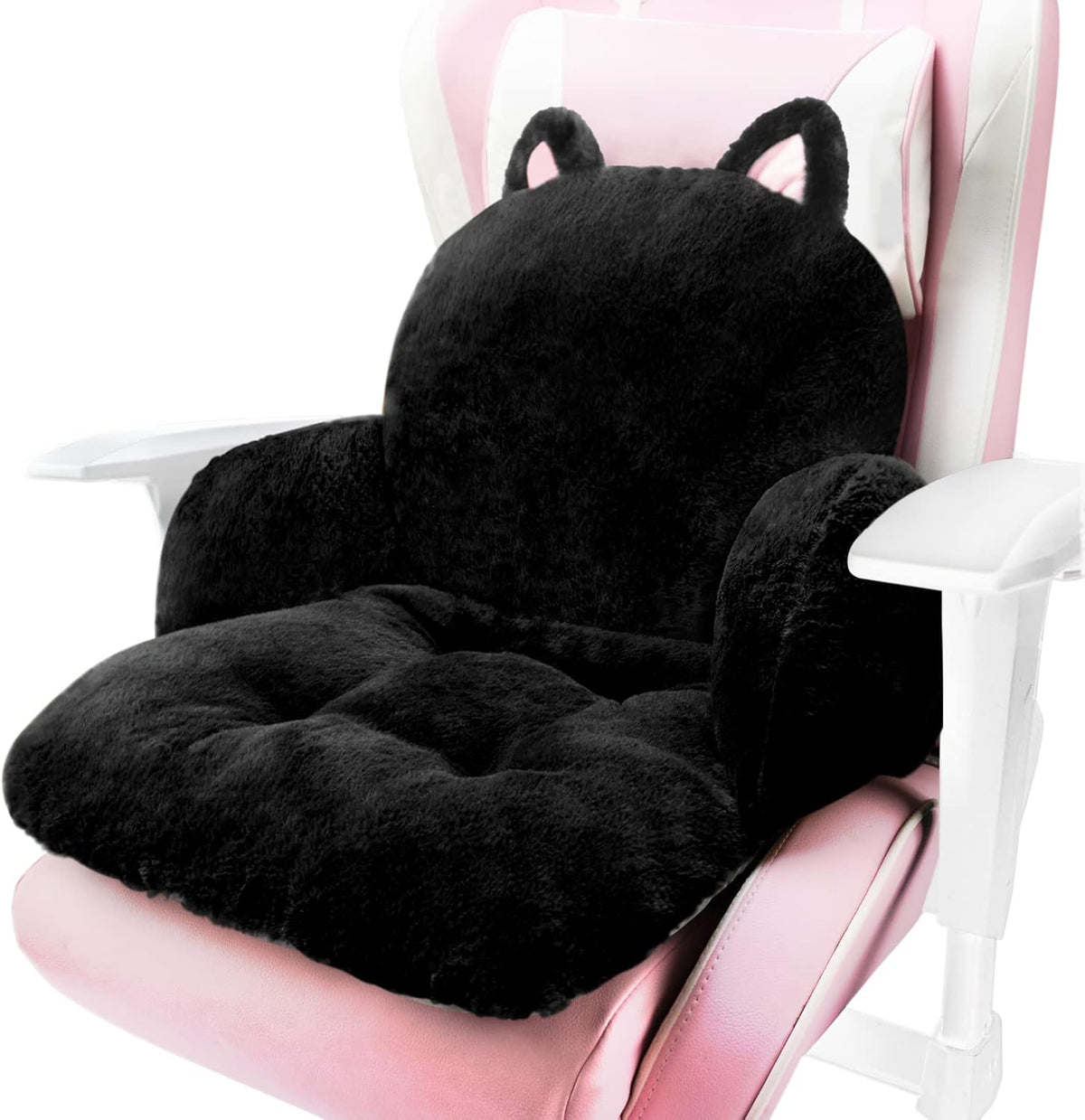 Cute Chair Cushion, Chair Pillow for Gaming, Black Cat, 17x16.5 in by QYA