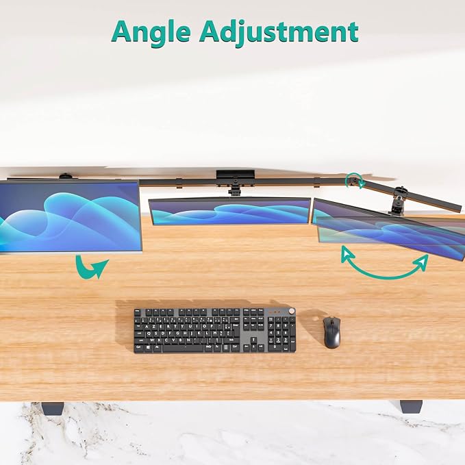 WALI Triple Monitor Wall Mount for 17 to 32 inch Screens, up to 15.4lbs | 3 Monitor Wall Mount, Full Motion with Tilt, Swivel, Rotation, VESA Mount 75/100mm, for Office / Home (013ARM), Black - Image 7