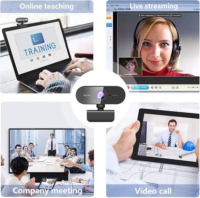 FWV Webcam with Microphone&1080P HD Web Cam,Stand for PC/MAC/Laptop/Desktop, Wide Angle Web Cameras for YouTube,Skype,Zoom,Xbox One,Video Calling,Studying and PS4 - Image 7