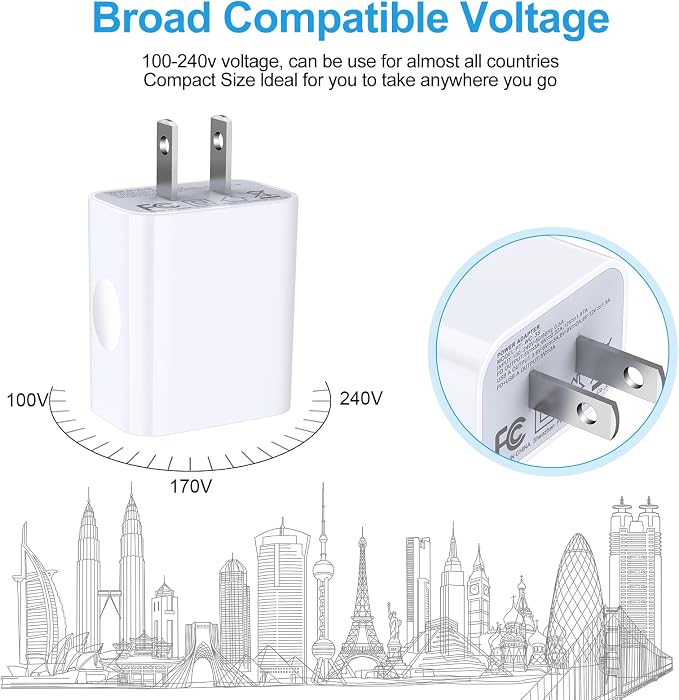 [2-Pack]Pixel 9 Fast Charging Block Type C Android Wall Plug for Google Pixel 10 10 Pro XL 9a 9 Pro XL 8A 8 Pro 7 6 Watch 3/2,20W USB C Wall Charger 2-Port PD Power Adapter+ QC Wall Cube for iPhone 16 - Image 7