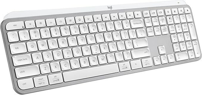 Logitech MX Keys S Wireless Keyboard Low Profile Fluid Precise - Pale Grey | Fluid precise quiet typing, programmable keys, backlighting, USB-C rechargeable, for Windows PC, Linux, Chrome, Mac by Unknown