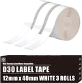 D30 Label Tape, 540 Labels 12x40mm White Thermal Label Paper for Phomemo D30 Labels Tape Printer Maker Tapes Refill Replacement for Print Master Refill 12mm x 40mm (0.47 x 1.57 Inch) 3 Rolls White by KOl.KIM