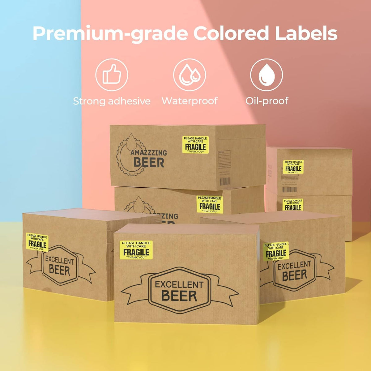 MUNBYN 2.25x1.25 Thermal Labels, 1000 Sheets/Roll, Yellow - Image 6