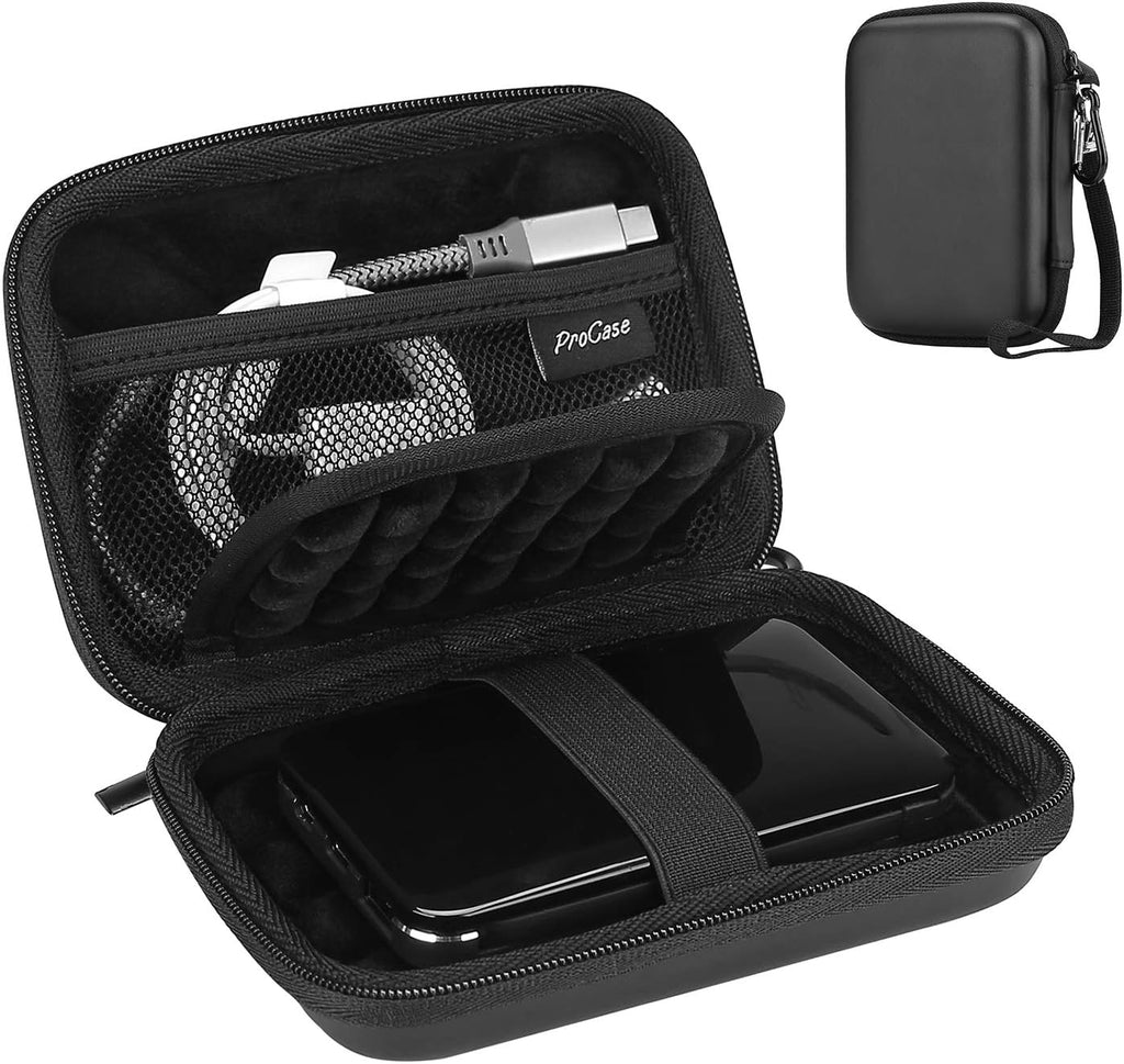 ProCase External Hard Drive Travel Case for 2.5" HDD/SSD -Black by ProCase