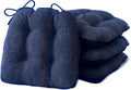IPYNBAP Chair Cushions for Dining Chairs Set of 4, Kitchen Chair Cushions, Chair Pads with Ties and Non Slip Backing, Tufted Memory Foam Seat Cushion 4 Pack, 18" x 18" x 4", Navy Blue by IPYNBAP