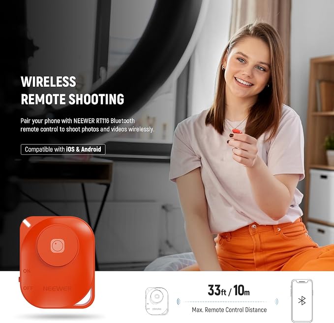 NEEWER 12" Ring Light with Stand Tripod Compatible with iPhone, 24W LED RGB Lighting with Phone Holder for Selfie Studio Photography Video Recording Makeup Lash Streaming, 2500-10000K CRI95+, RH12C - Image 7