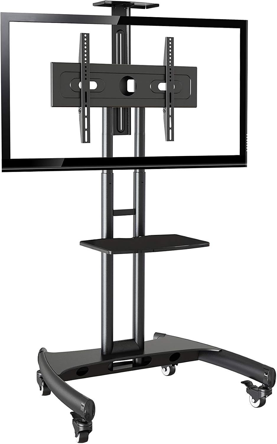 Rocelco VSTC 32"-70" Mobile Flat Screen, Monitor, A/V and TV Cart with A/V Component and Webcam Shelves (R VSTC), Black - Image 4