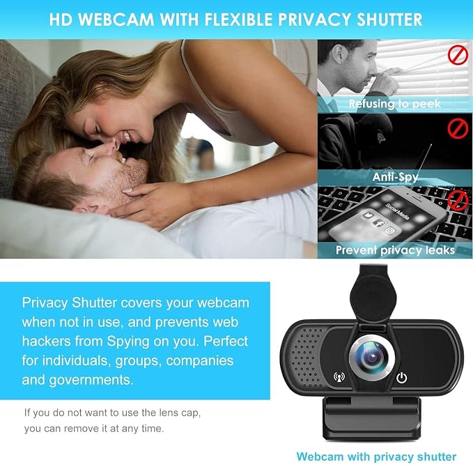 XPCAM HD 1080p Webcam with Microphone,USB Web Camera for Computer PC Laptop | PC Webcam with Cover/Tripod,110°FOV Wide Angle,Plug&Play Streaming Computer Camera for Laptop Mac Zoom,Teams,Twitch Gaming - Image 5
