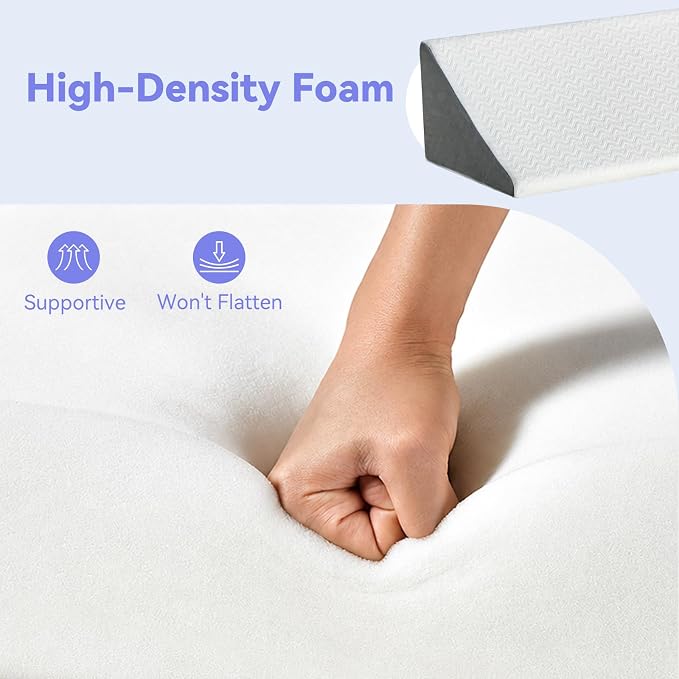 Vekkia Wedge Pillow for Side Sleeping, Back Support with High-Density Foam | Pillow Wedge for Side Sleeper, idea for Pregnancy Support, Back Pain, Bedsore Prevention,Surgery Recovery,Removable Cover - Image 5