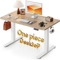 CubiCubi 48 x 24 Electric One-Piece Standing Desk, Maple | Whole-Piece Desktop, Seamless Design, Height Adjustable Computer Desk, Sit Stand up Home Office Workstations by CubiCubi