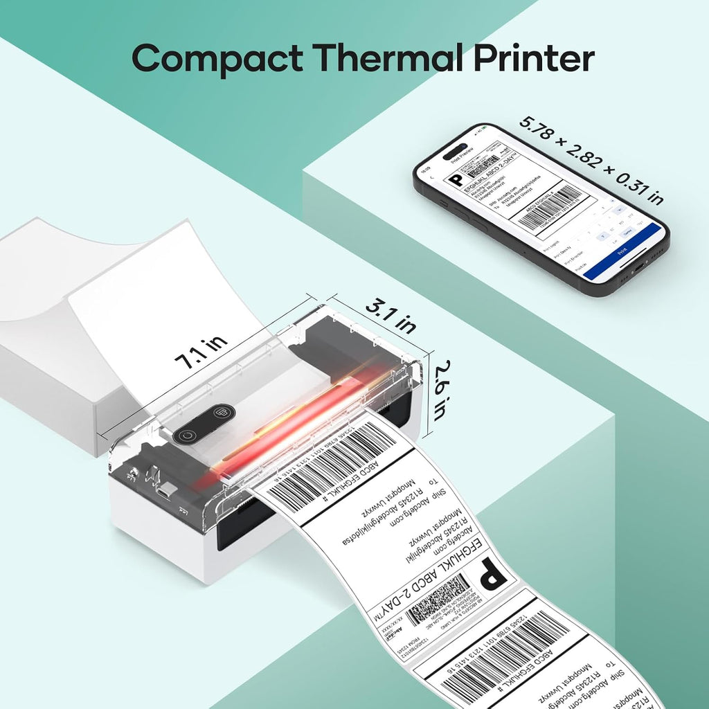 iDPRT Thermal Label Printer, Bluetooth 4x6 Shipping Label Printer, White - Image 4