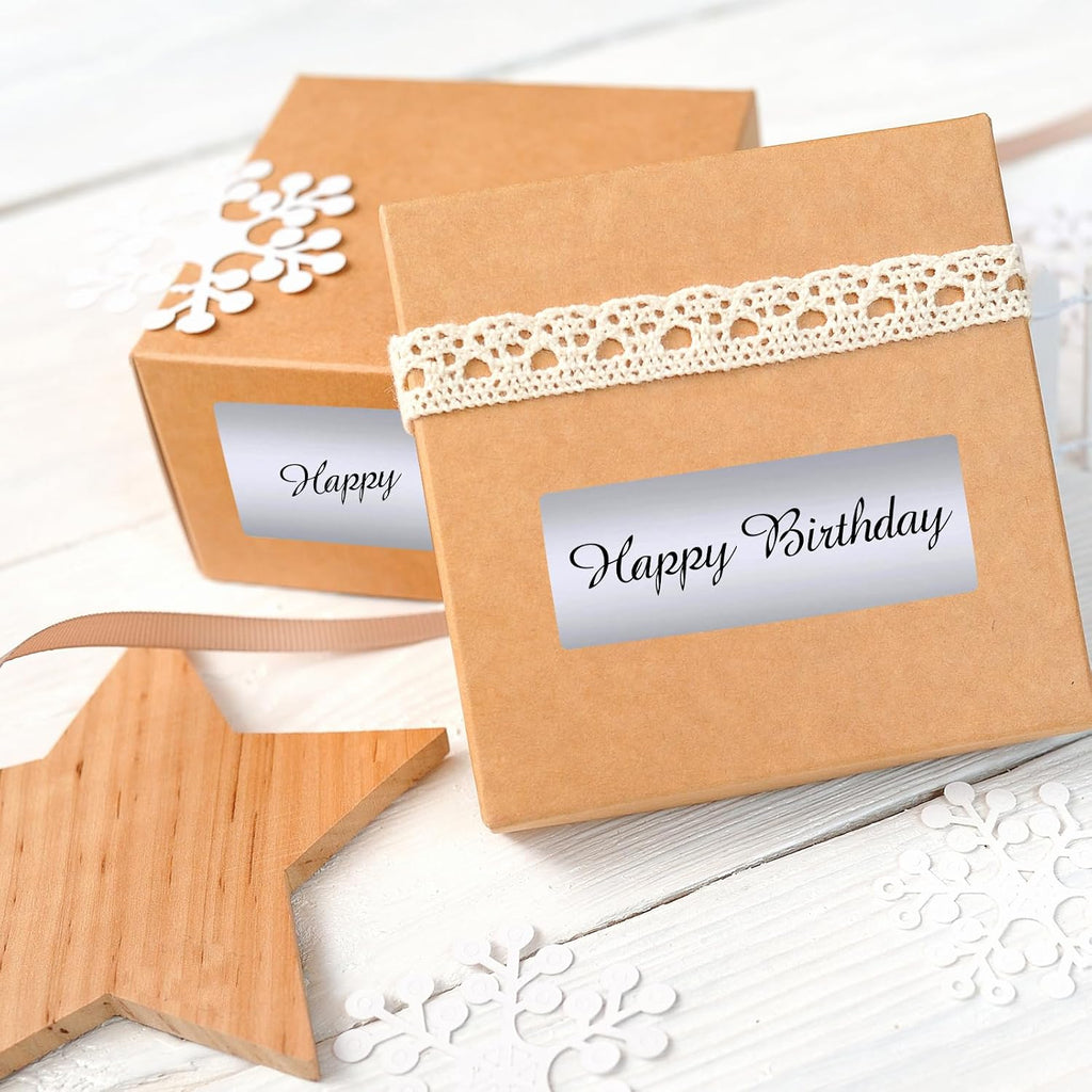 1" x 3" Silver Thermal Label Stickers,Waterproof Thermal Printer Sticker Labels for Gift Wrapping, Self-Adhesive Name Price Tag DIY Custom Logo Design (500 pcs,Silver) - Image 4