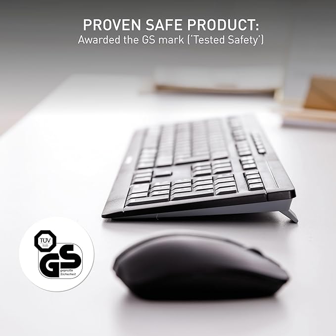 CHERRY Stream Desktop, Wireless Keyboard & Mouse Combo | 2.4 GHz Connection, Quiet Keys, Slim Design, Comfortable Writing, Battery-Powered, QWERTY, Black - Image 6