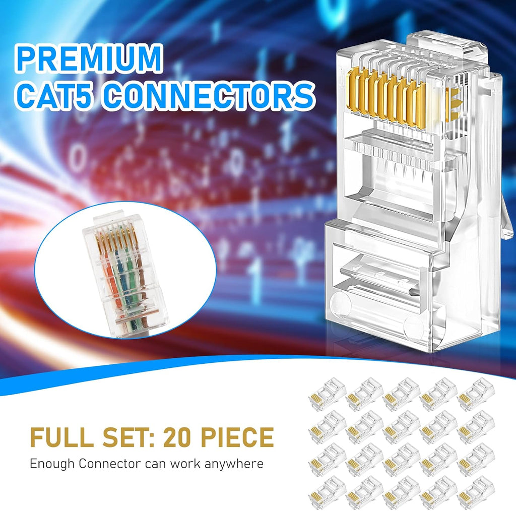 RJ45 Crimp Tool Kit for Cat5 Cat5e Cat6, Ethernet Crimpeing Tool Kit - Image 5