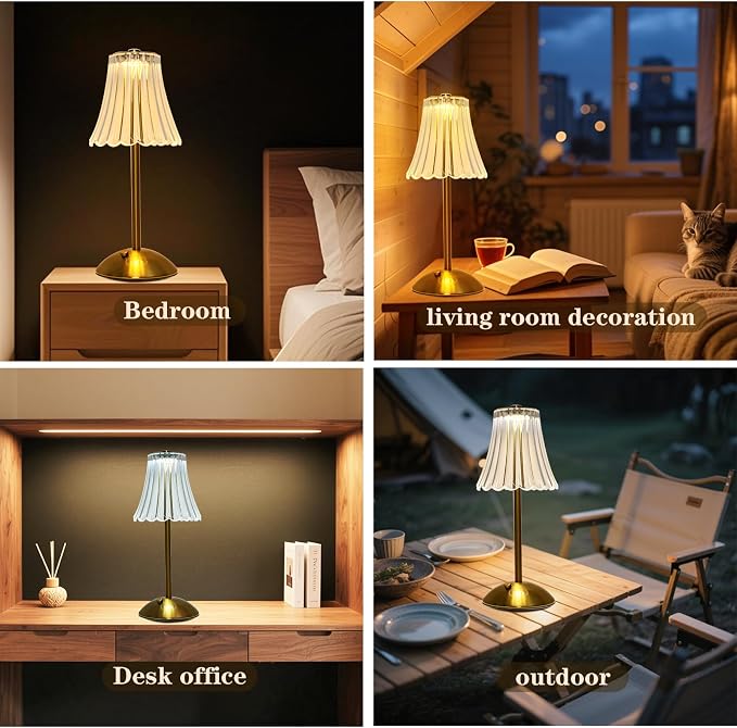 2 Pcs Cordless Rechargeable Table Lamp, Touch Dimming, 3 Color Modes | 5000mAh Battery Power, Stepless Dimmable, Crystal Table lamp for Bedroom/Bar/Kitchen/Outdoor/Desk, Home Décor Gift - Image 6