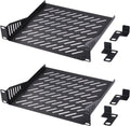 GeeekPi 2PCS 1U Rack Mount Shelf for 10 inch Server Rack, 7.87" Depth Vented Cantilever Tray for Network Rack and DeskPi RackMate T1/T0 Server Cabinet by GeeekPi