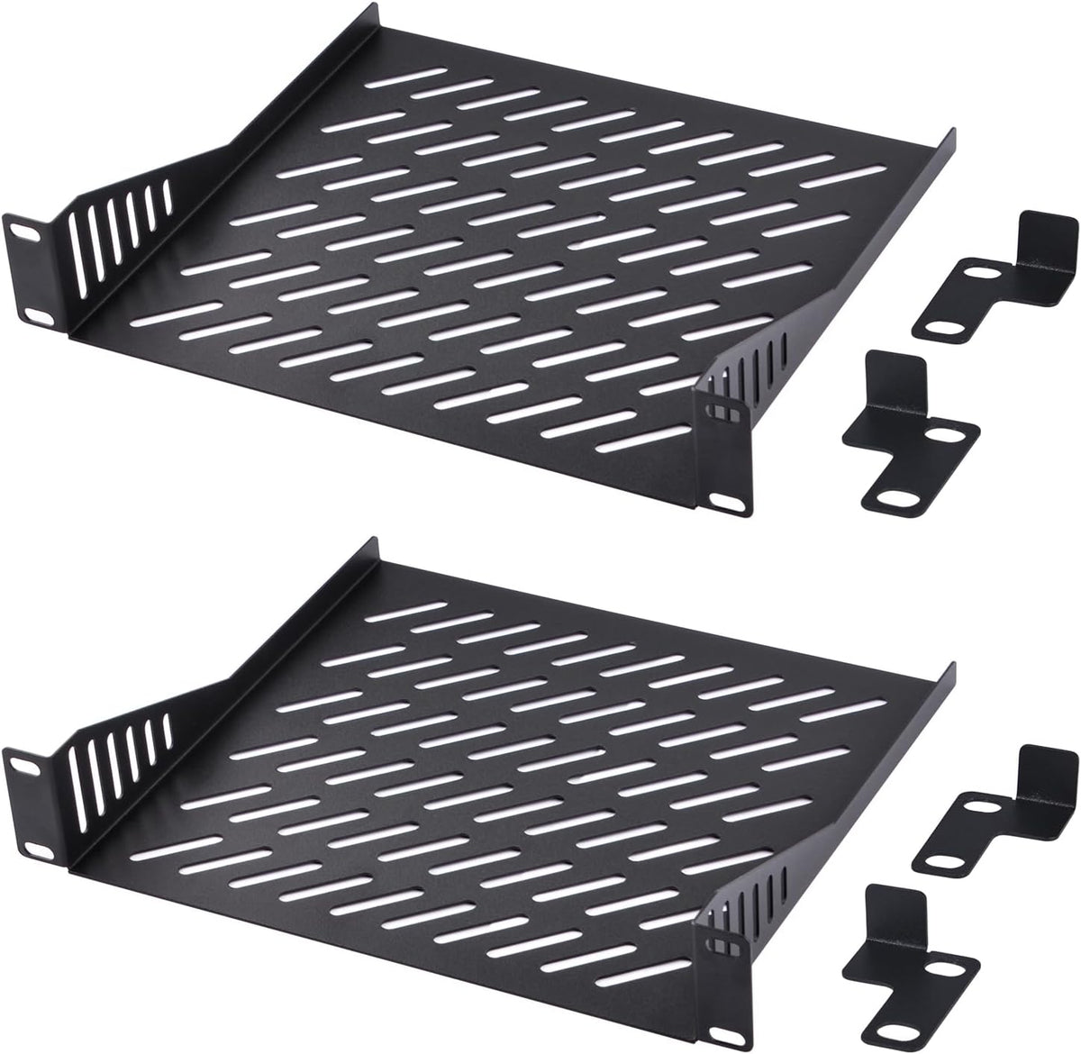 GeeekPi 2PCS 1U Rack Mount Shelf for 10 inch Server Rack, 7.87" Depth Vented Cantilever Tray for Network Rack and DeskPi RackMate T1/T0 Server Cabinet by GeeekPi