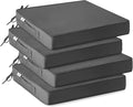 IPYNBAP Outdoor Chair Cushions Set of 4 -Waterproof Outdoor Seat Cushions for Patio Furniture, Patio Chair Cushion with Handle and Ties, Out Door Chair Pads,19x19x3-Square, Darkgrey by IPYNBAP